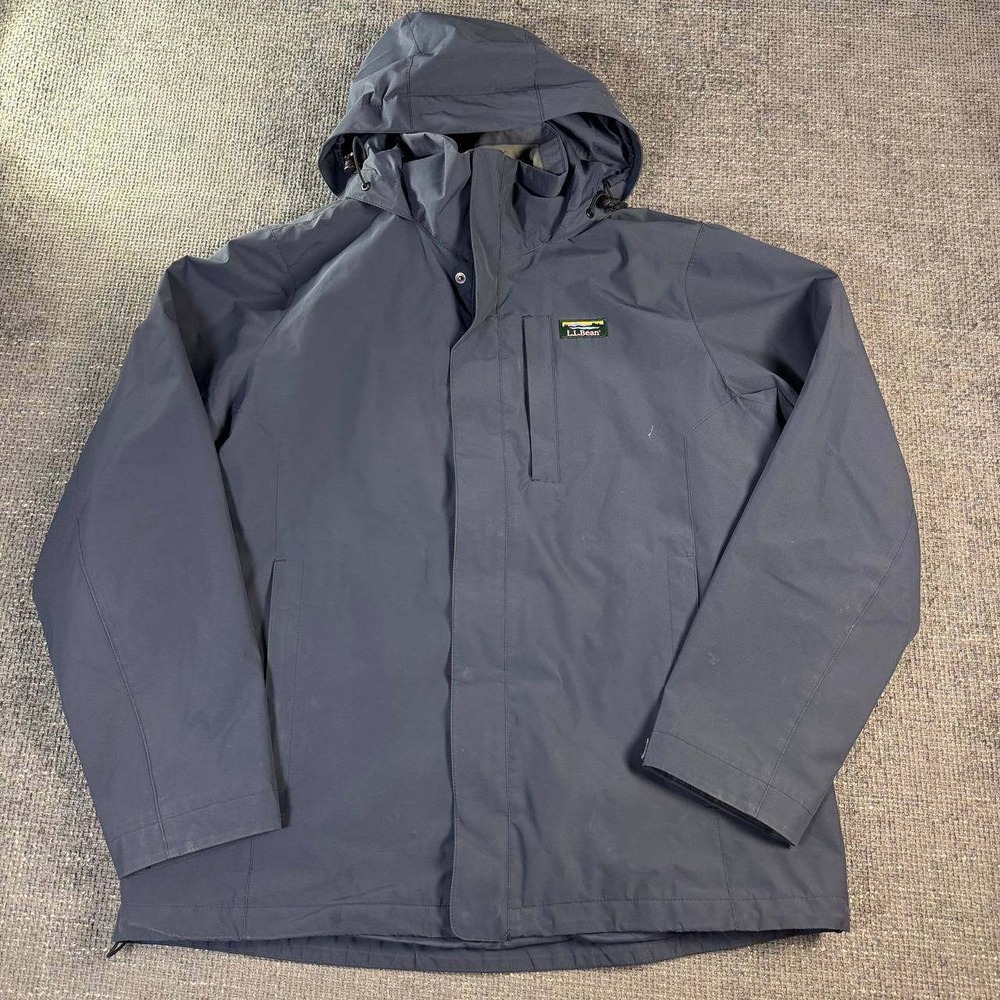 L.L. Bean Weather-Ready Hooded Jacket Mens XL Navy Blue Gorpcore Shell